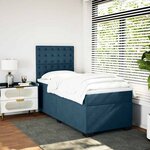 vidaXL Sommier à lattes de lit avec matelas bleu 80x200 cm velours