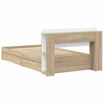 vidaXL Cadre de lit avec rangement Chêne Sonoma 90 x 190 cm
