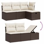 vidaXL Salon de jardin avec coussins 7 Pièces marron résine tressée