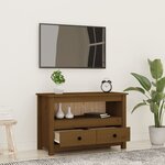 vidaXL Meuble TV Marron miel 79x35x52 cm Bois de pin massif