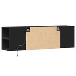 vidaXL Meuble TV mural avec lumières LED noir 135x31x39 5 cm