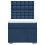 vidaXL Sommier à lattes de lit avec matelas Bleu 90x190 cm Tissu