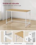 Bureau table poste de travail 120 x 60 x 75 cm pour bureau salon chambre assemblage simple métal style industriel marron 12_0004670