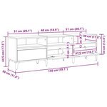 vidaXL Meuble TV avec tiroir Chêne artisanal 150 x 30 x 45 cm