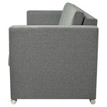vidaXL Canapé à 3 places Tissu Gris clair