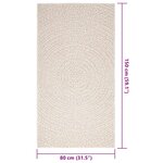vidaXL Tapis ZIZUR crème 80x150 cm aspect de jute intérieur extérieur