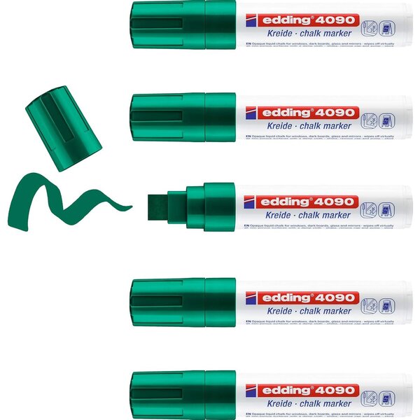 Marqueur craie liquide 4090 vert 4-15 mm x 5 EDDING