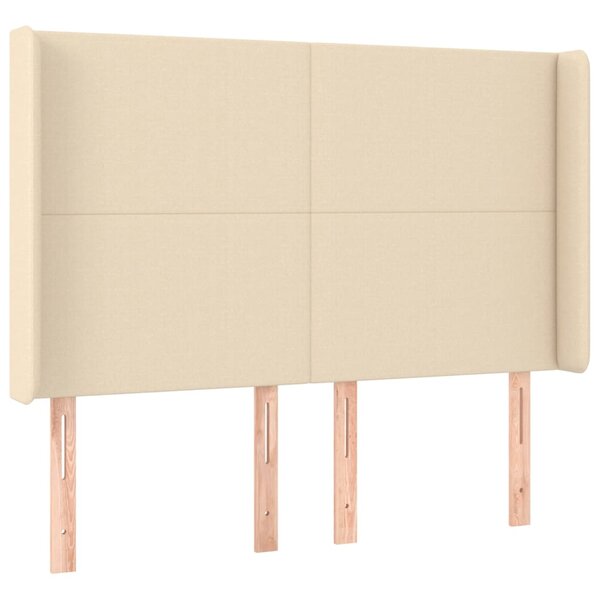 vidaXL Tête de lit avec oreilles Crème 147x16x118/128 cm Tissu