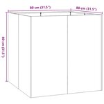 vidaXL Jardinière noir 80x80x80 cm acier