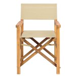 vidaXL Chaise de directeur Marron et beige Bois de teck massif