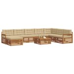vidaXL Ensemble de canapés d'extérieur 9 pc Naturel et Beige