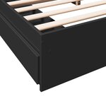 vidaXL Cadre de lit avec tiroirs noir 200x200 cm bois d'ingénierie