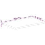 vidaXL Dessus de table 50x30x3 8 cm rectangulaire bois massif manguier