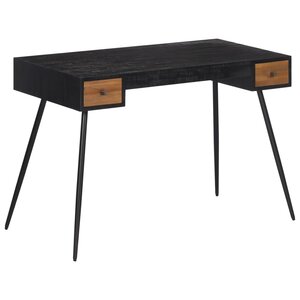 Bureau table poste de travail meuble d'ordinateur informatique étude 117 x 56 5 x 75 cm teck massif récupéré brun 02_0023375