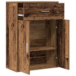 vidaXL Buffet avec tiroir Vieux bois 79 x 38 x 80 cm Bois d'ingénierie