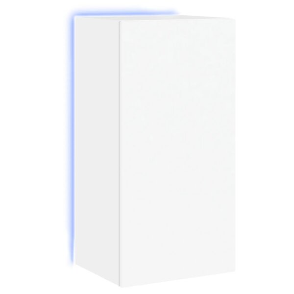 vidaXL Meuble TV mural avec lumières LED blanc 40 5x35x80 cm