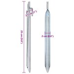 vidaXL Piquets de tente 24Pièces en forme de V 25cm Ø20mm acier galvanisé