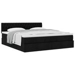 VidaXL Cadre de lit ottoman avec matelas noir 200x200 cm tissu