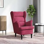 vidaXL Fauteuil rouge bordeaux velours