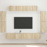 vidaXL Meuble TV 8 Pièces Chêne Sonoma