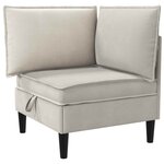 vidaXL Canapé d'angle avec rangement Avoine Velours