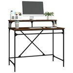 vidaXL Bureau chêne marron 100x50x90 cm bois d'ingénierie et fer