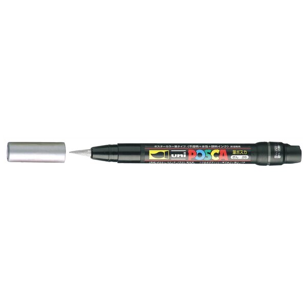 Marqueur pinceau brush pcf350 1-10mm argent x 5 POSCA