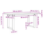 vidaXL Table basse cadre en O 100x50x45 cm bois de pin massif et acier