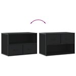 vidaXL Meuble TV noir 60x31x39 5 cm bois d'ingénierie et métal
