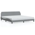 vidaXL Cadre de lit Dover gris clair 200x200 cm tissu