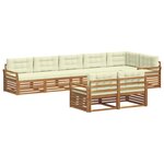vidaXL Ensemble de canapés d'extérieur 8 pc Naturel et Crème