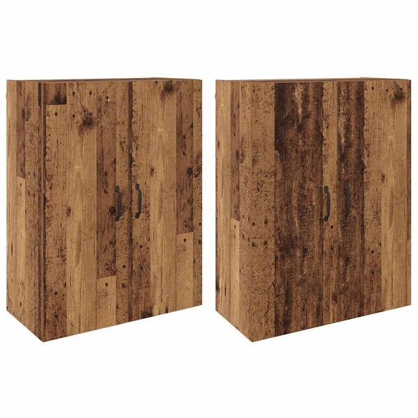 vidaXL Armoires Murailles 2 Pièces Bois ancien 69 5 x 34 x 90 cm
