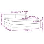 vidaXL Sommier à lattes de lit avec matelas Gris foncé 160x200cm Tissu
