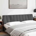 vidaXL Coussin de tête de lit Hanko gris foncé 200 cm tissu