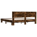 vidaXL Cadre de lit sans matelas chêne fumé 180x200 cm