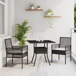 vidaXL Ensemble de salle à manger de jardin 3 pièces en poly rattan noir