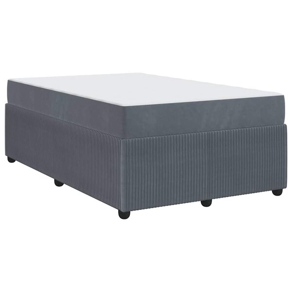 vidaXL Cadre de lit avec matelas Autre Gris foncé 120 x 200 cm Velours