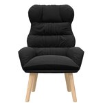 Chaise relaxante vidaXL en tissu noir ressemblant à de la laine