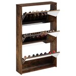 vidaXL Armoire à chaussures miroir 3 niveaux Chêne fumé 63x17x102 5 cm