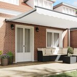vidaXL Cadre d'auvent Blanc 500 × 300 cm Polyester avec revêtement PU