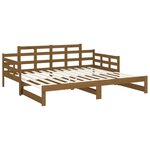 vidaXL Lit coulissant sans matelas marron miel 2x(90x200) cm