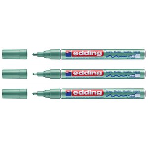 Marqueur Permanent Peinture Brillante 751 Vert Métallisé Pointe Ronde 1-2 mm x 3 EDDING