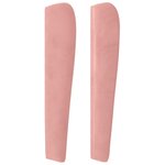 vidaXL Tête de lit avec oreilles Rose 203x23x118/128 cm Velours