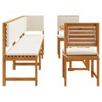 Ensemble de jardin 6 pièces avec coussins en bois d'acacia