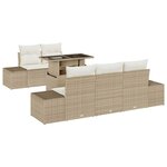 vidaXL Ensemble de canapé de jardin avec coussin 6 Pièces beige et crème
