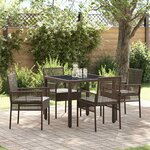 vidaXL Ensemble de salle à manger pour jardin 5 Pièces Marron Poly rotin