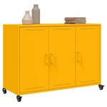 vidaXL Buffet jaune moutarde 100 5x39x72 cm acier