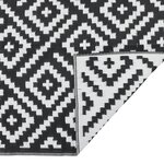 vidaXL Tapis d'extérieur ARAKIL blanc et noir 80 x 250 cm PP