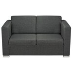 vidaXL Ensemble de canapés deux pièces Tissu Gris foncé