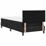 vidaXL Lit avec sommier en noir 90x200 cm Tissu
